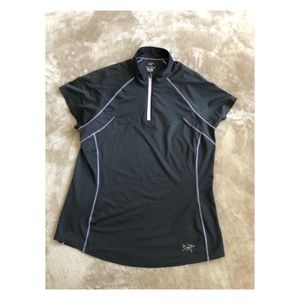 Arc'teryx charcoal motus style SS collared shirt